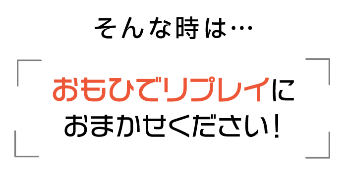 そんな時は… おもひでリプレイにおまかせください!